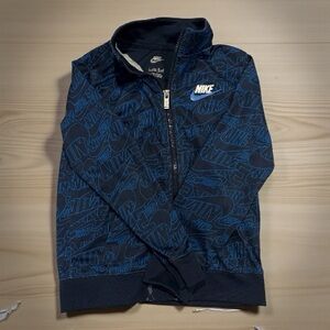 Nike Kids Black and Blue Graphic Jacket - Boys Medium (10/12)